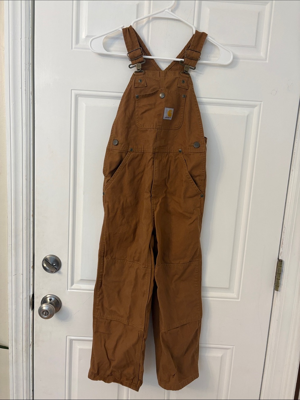 Youth Carhartt Insulated Overalls cotton sz 7